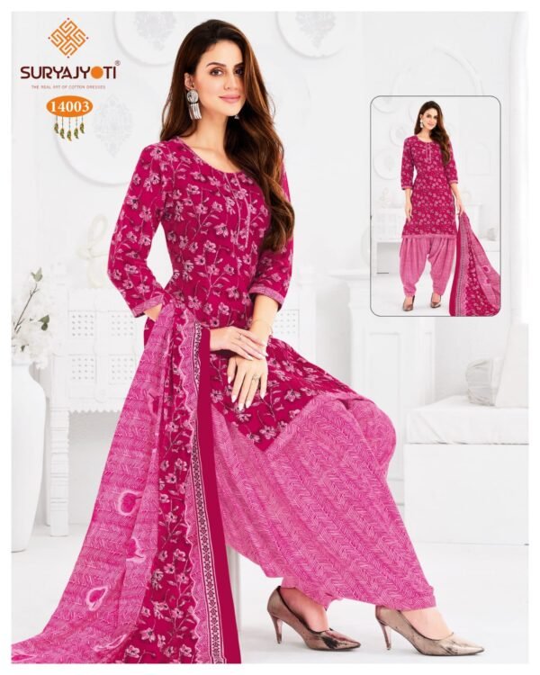 Suryajyoti Trendy Patiyala Vol 14 – Premium Cotton Printed Dress Materials - Image 4