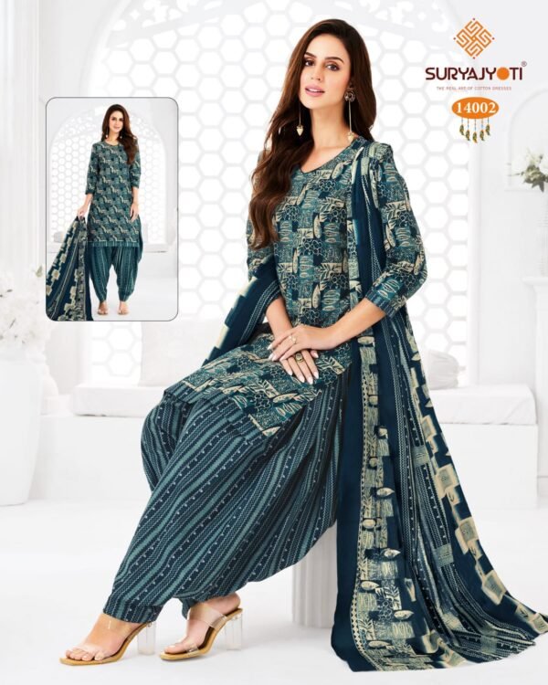 Suryajyoti Trendy Patiyala Vol 14 – Premium Cotton Printed Dress Materials - Image 14