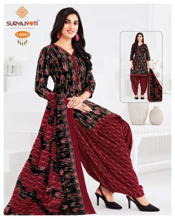 Suryajyoti Trendy Patiyala Vol 14 – Premium Cotton Printed Dress Materials - Image 17