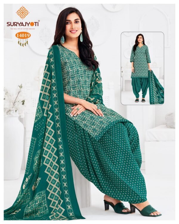 Suryajyoti Trendy Patiyala Vol 14 – Premium Cotton Printed Dress Materials - Image 19