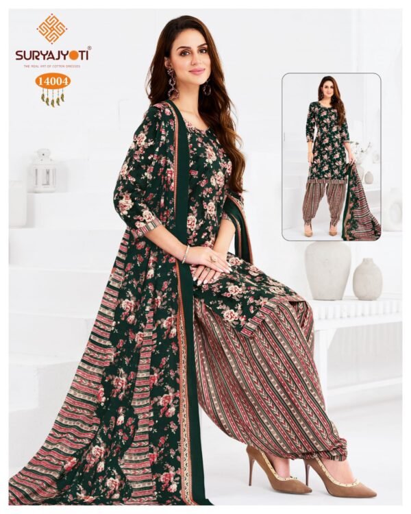 Suryajyoti Trendy Patiyala Vol 14 – Premium Cotton Printed Dress Materials - Image 20