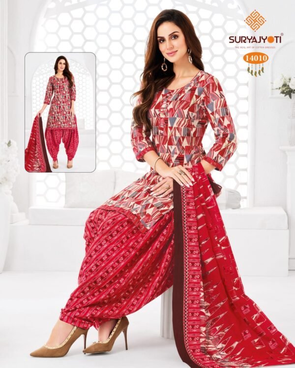 Suryajyoti Trendy Patiyala Vol 14 – Premium Cotton Printed Dress Materials - Image 21