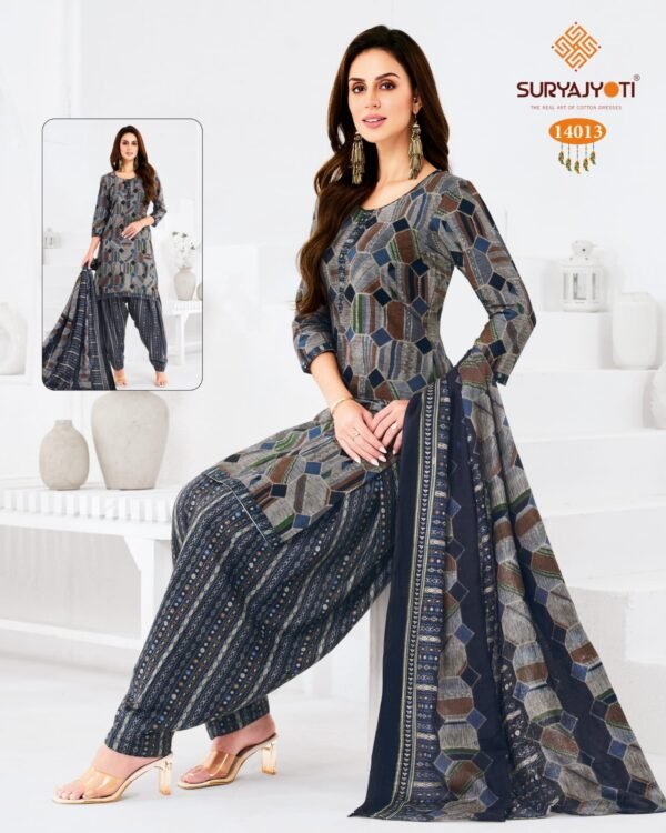 Suryajyoti Trendy Patiyala Vol 14 – Premium Cotton Printed Dress Materials - Image 24