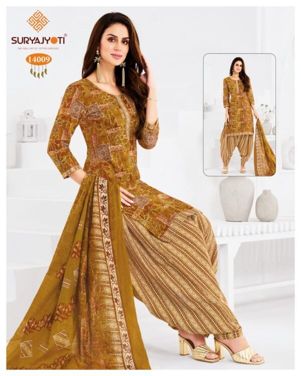 Suryajyoti Trendy Patiyala Vol 14 – Premium Cotton Printed Dress Materials - Image 25