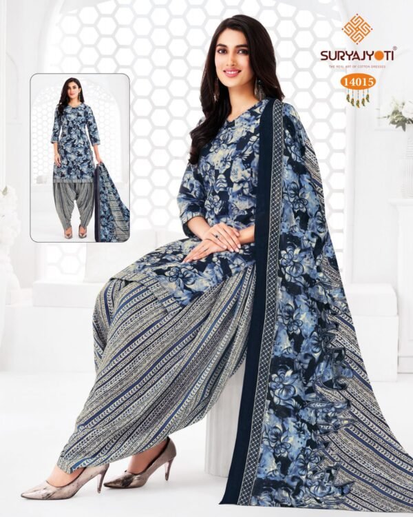 Suryajyoti Trendy Patiyala Vol 14 – Premium Cotton Printed Dress Materials - Image 31
