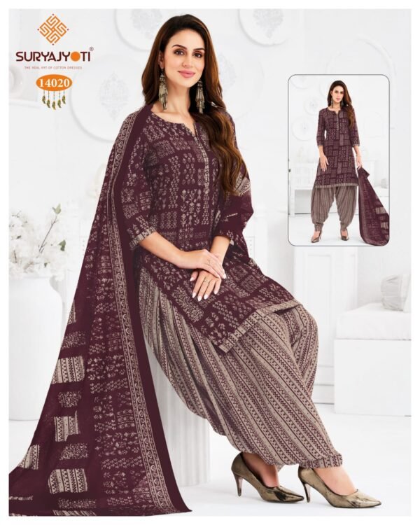 Suryajyoti Trendy Patiyala Vol 14 – Premium Cotton Printed Dress Materials - Image 35