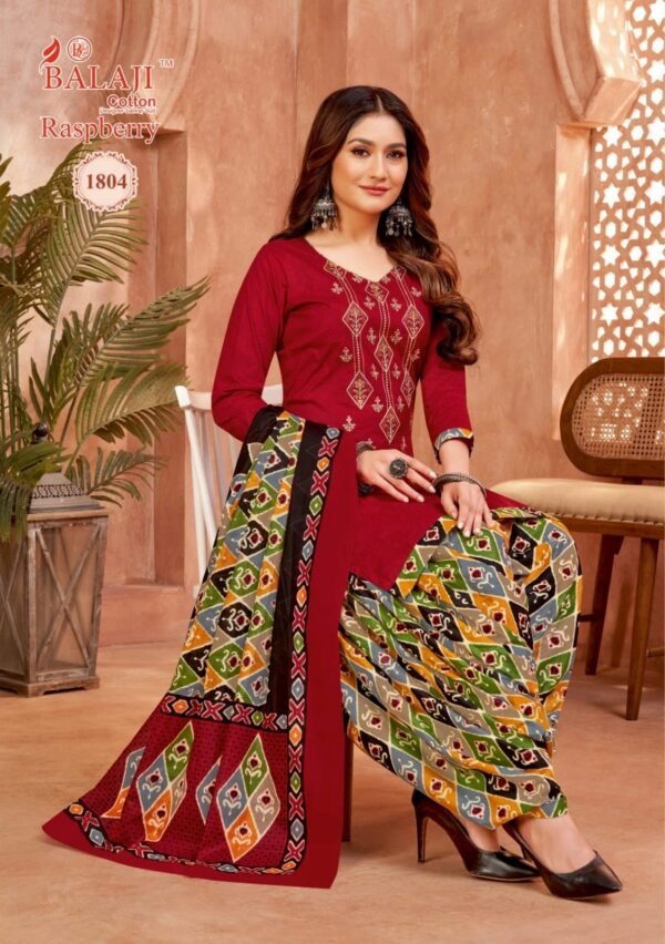 Balaji Raspberry Vol 18 – Exquisite Pure Cotton Embroidered Dress Materials - Image 4