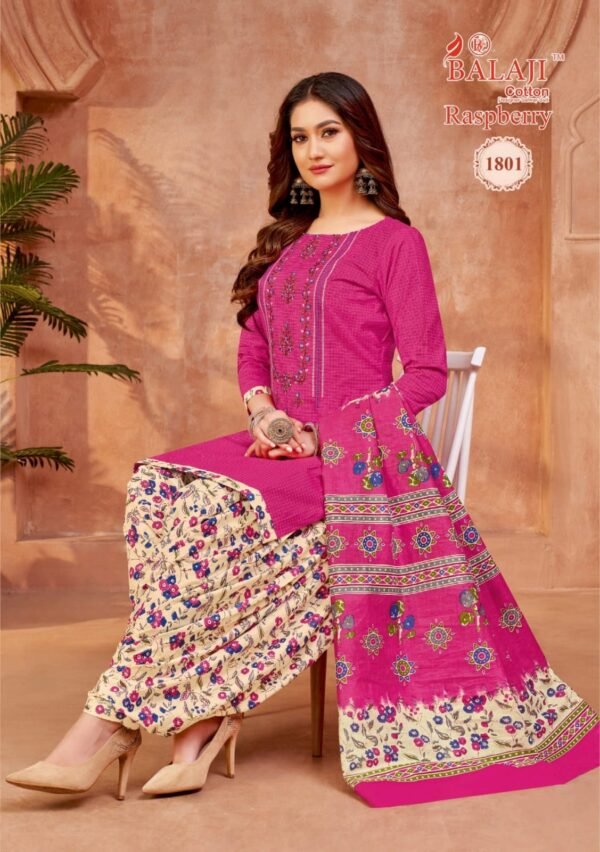 Balaji Raspberry Vol 18 – Exquisite Pure Cotton Embroidered Dress Materials - Image 6