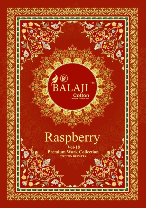 Balaji Raspberry Vol 18 – Exquisite Pure Cotton Embroidered Dress Materials
