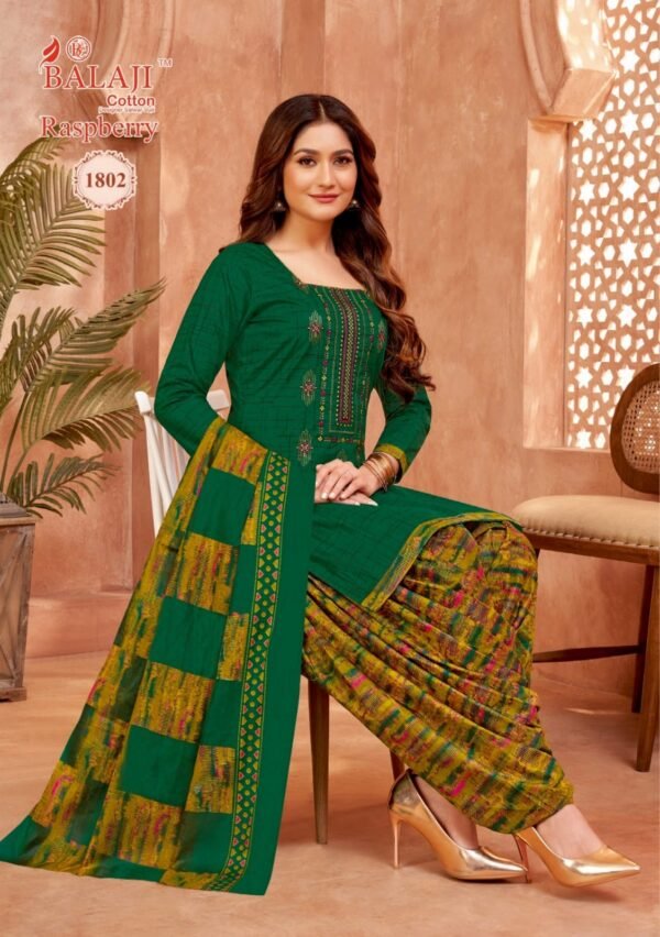 Balaji Raspberry Vol 18 – Exquisite Pure Cotton Embroidered Dress Materials - Image 8