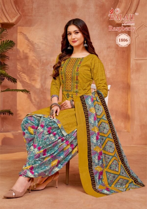 Balaji Raspberry Vol 18 – Exquisite Pure Cotton Embroidered Dress Materials - Image 14