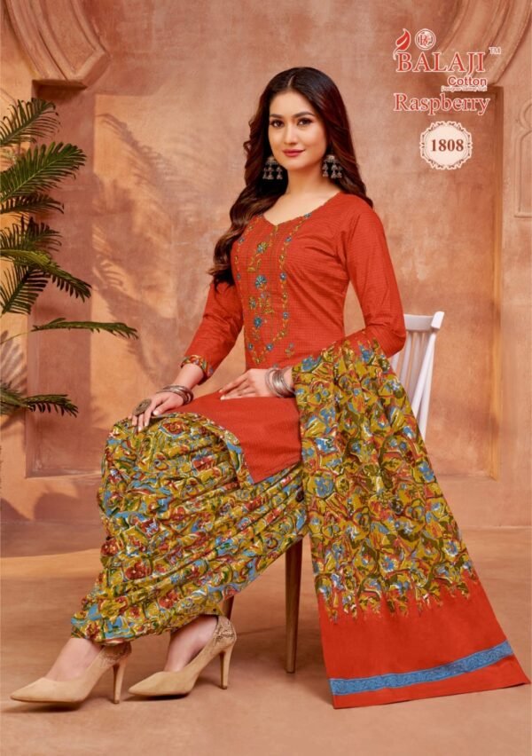Balaji Raspberry Vol 18 – Exquisite Pure Cotton Embroidered Dress Materials - Image 21