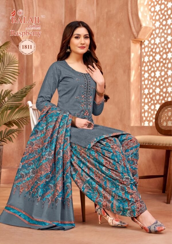 Balaji Raspberry Vol 18 – Exquisite Pure Cotton Embroidered Dress Materials - Image 23