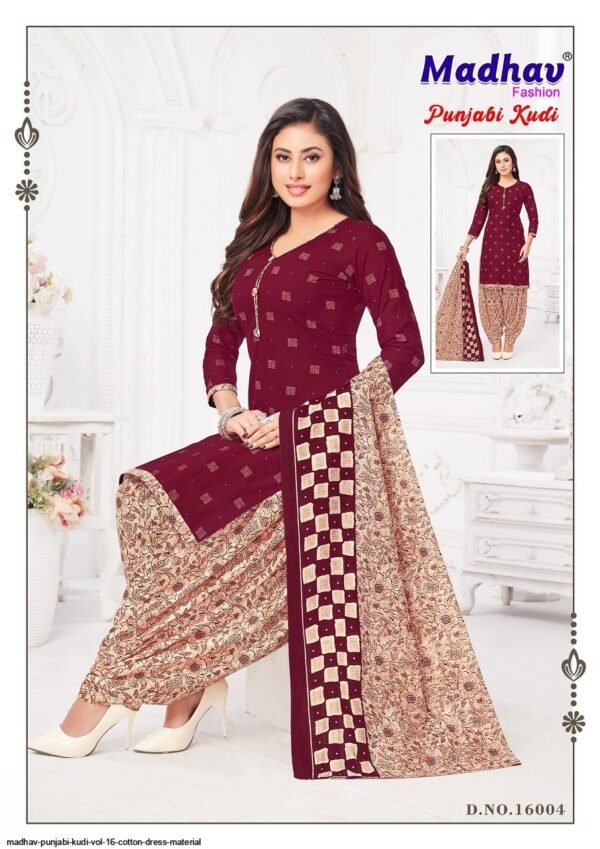 Madhav Punjabi Kudi Vol. 16 Patiala – Luxurious Pure Cotton Printed Dress Material