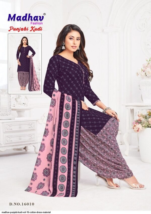 Madhav Punjabi Kudi Vol. 16 Patiala – Luxurious Pure Cotton Printed Dress Material