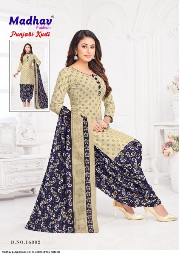 Madhav Punjabi Kudi Vol. 16 Patiala – Luxurious Pure Cotton Printed Dress Material