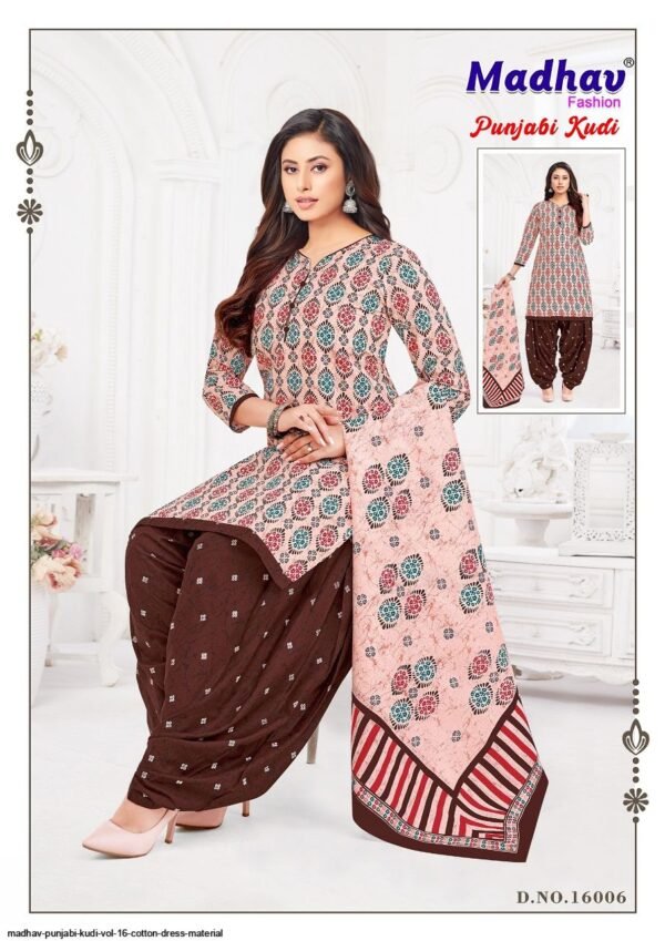 Madhav Punjabi Kudi Vol. 16 Patiala – Luxurious Pure Cotton Printed Dress Material