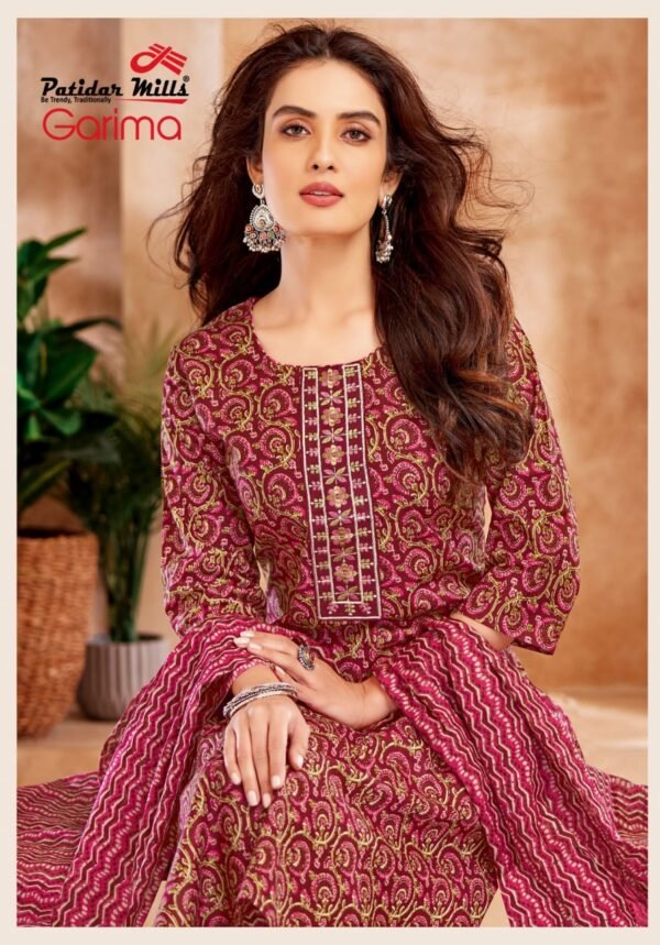 👑 Patidar Mills Presents – GARIMA Vol 2 Exclusive Collection 👑 ✨ Premium Readymade Cotton Suits with Elegant Embroidery! ✨