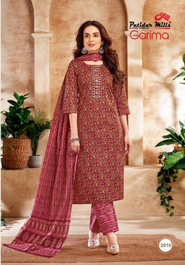 👑 Patidar Mills Presents – GARIMA Vol 2 Exclusive Collection 👑 ✨ Premium Readymade Cotton Suits with Elegant Embroidery! ✨